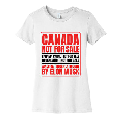 Canada Not For Sale Womens Cotton Tee