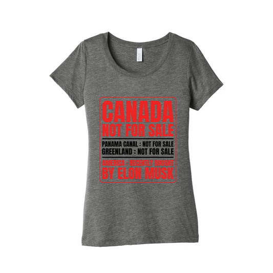 Canada Not For Sale Womens Triblend Tee