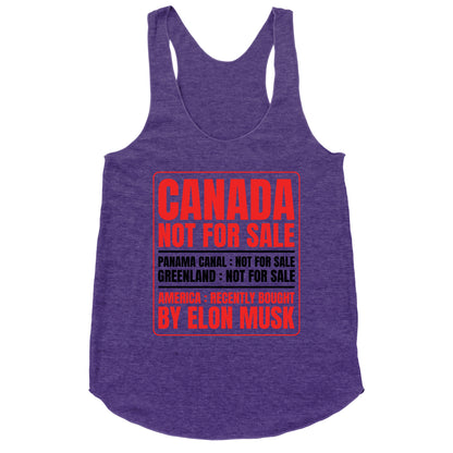 Canada Not For Sale Racerback Tank