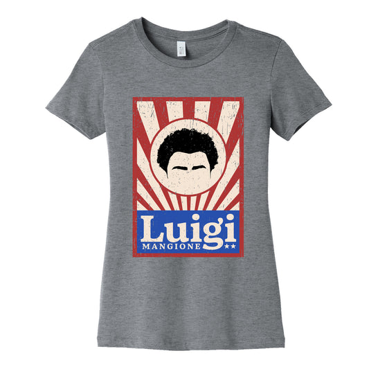 Luigi Mangione Campaign Poster Womens Cotton Tee