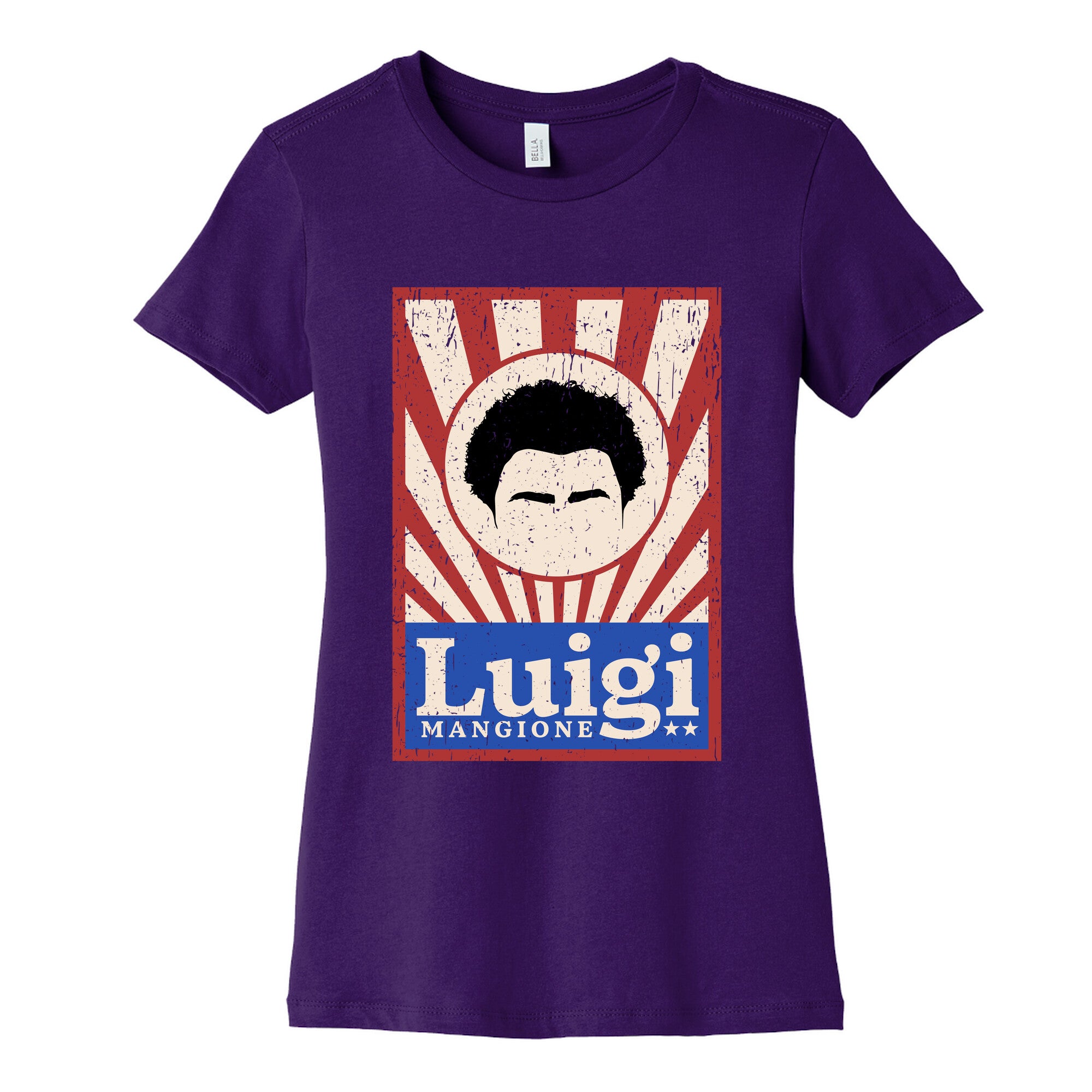 Luigi Mangione Campaign Poster Womens Cotton Tee