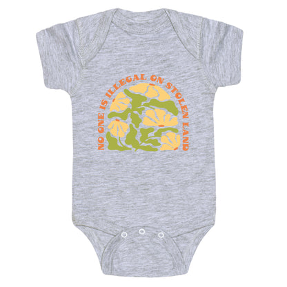 No One Is Illegal On Stolen Land Floral Baby One-Piece