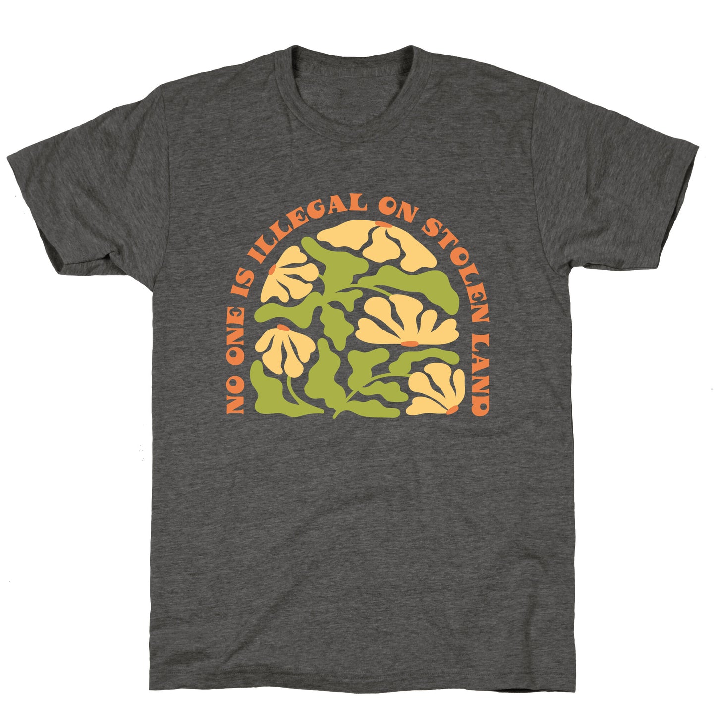 No One Is Illegal On Stolen Land Floral Unisex Triblend Tee