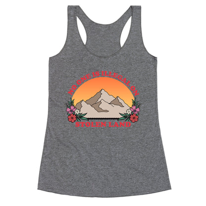 No One Is Illegal On Stolen Land Mountain Racerback Tank
