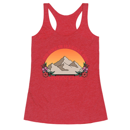 No One Is Illegal On Stolen Land Mountain Racerback Tank