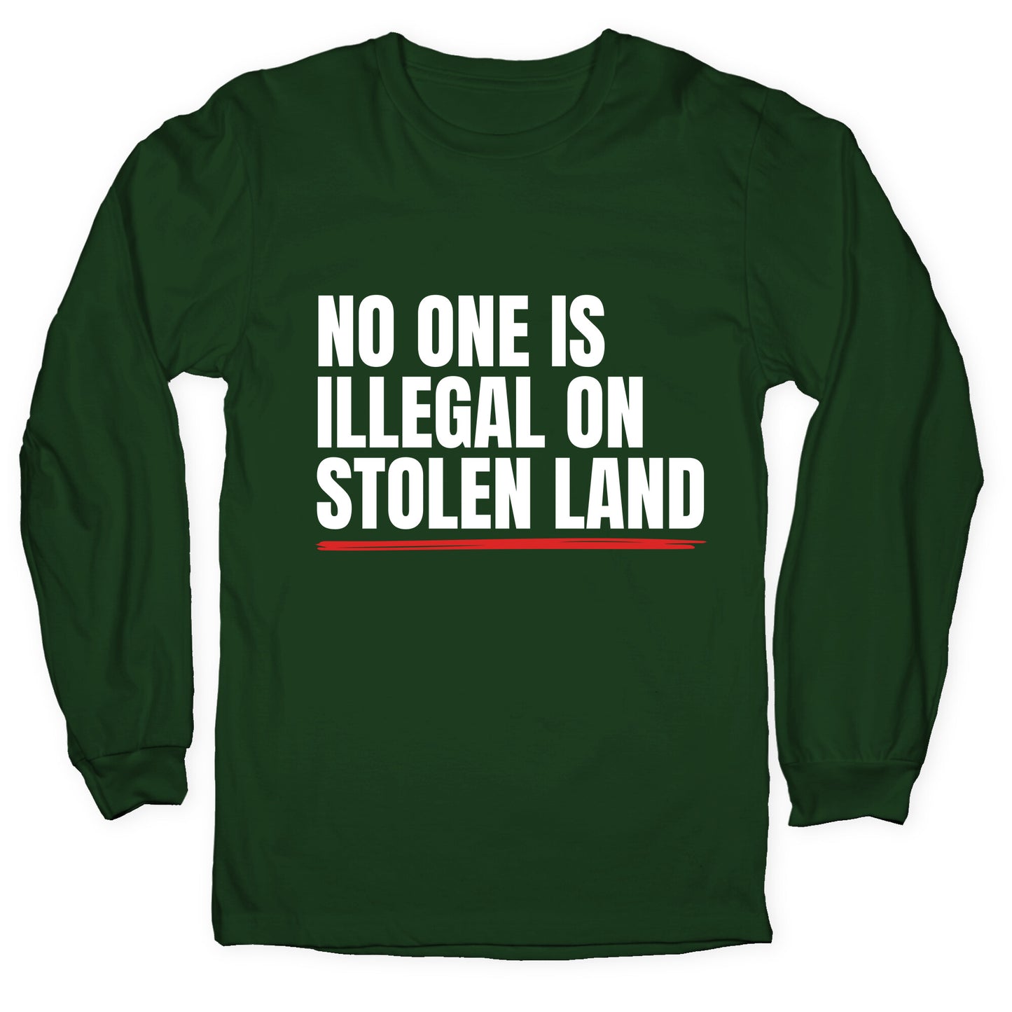 No One Is Illegal On Stolen Land Longsleeve Tee