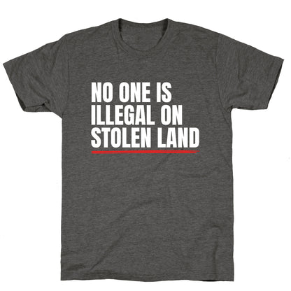 No One Is Illegal On Stolen Land Unisex Triblend Tee