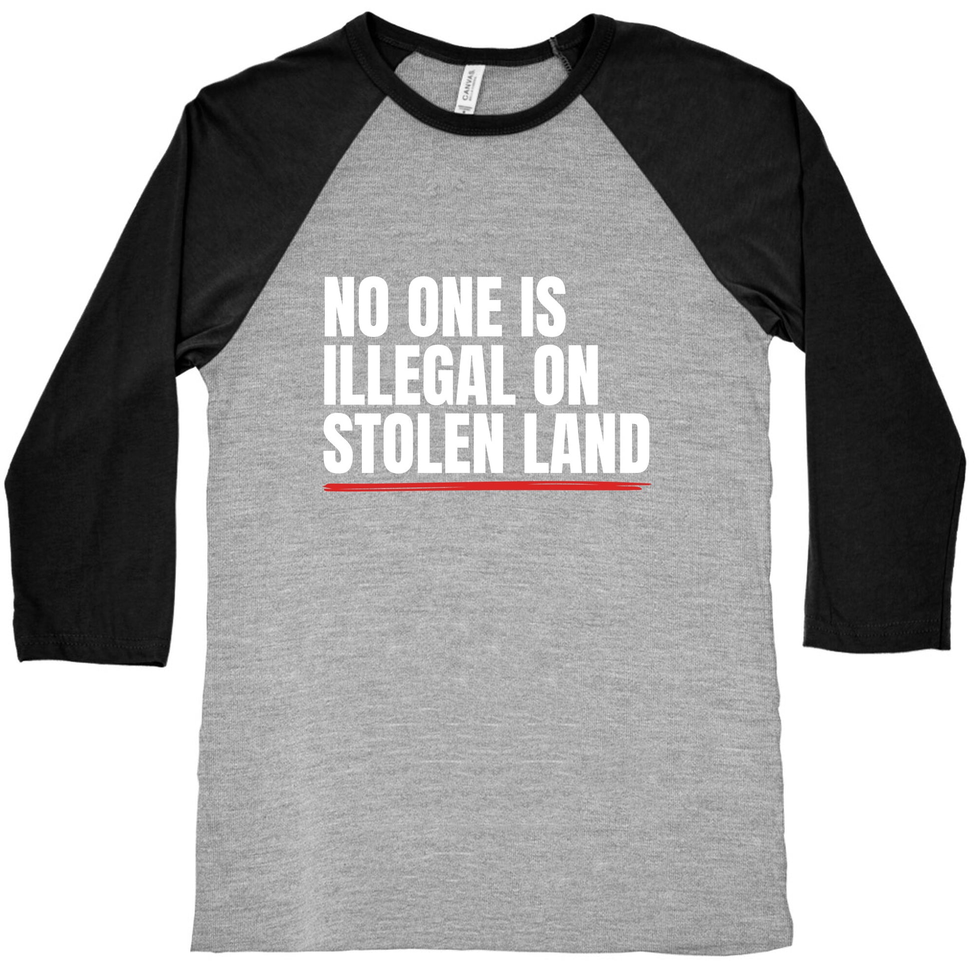 No One Is Illegal On Stolen Land Baseball Tee