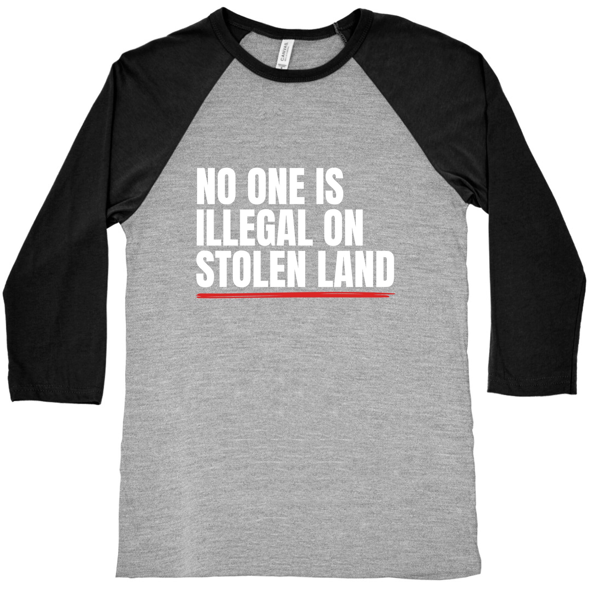 No One Is Illegal On Stolen Land Baseball Tee