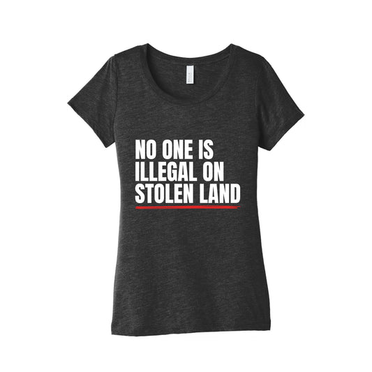No One Is Illegal On Stolen Land Womens Triblend Tee