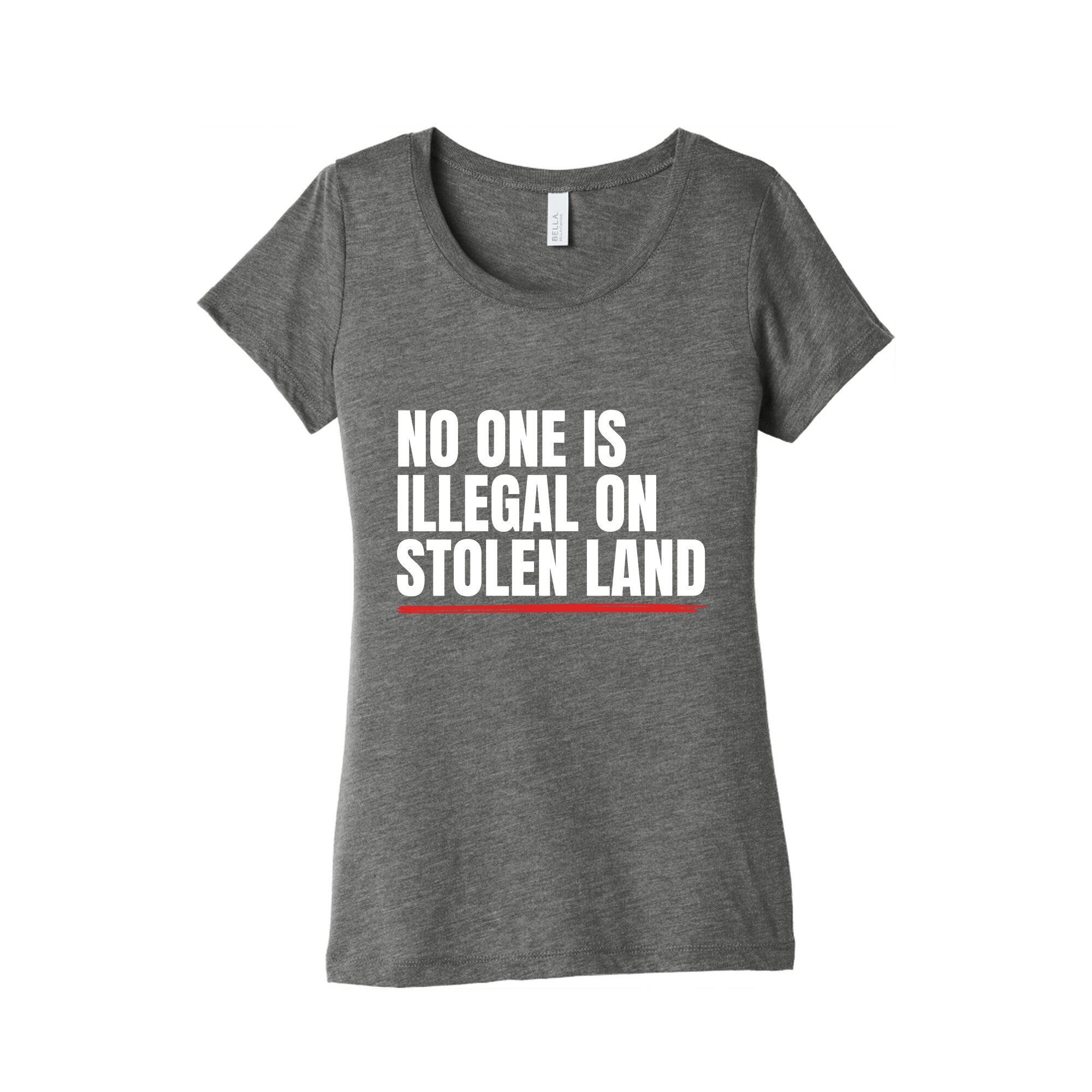 No One Is Illegal On Stolen Land Womens Triblend Tee