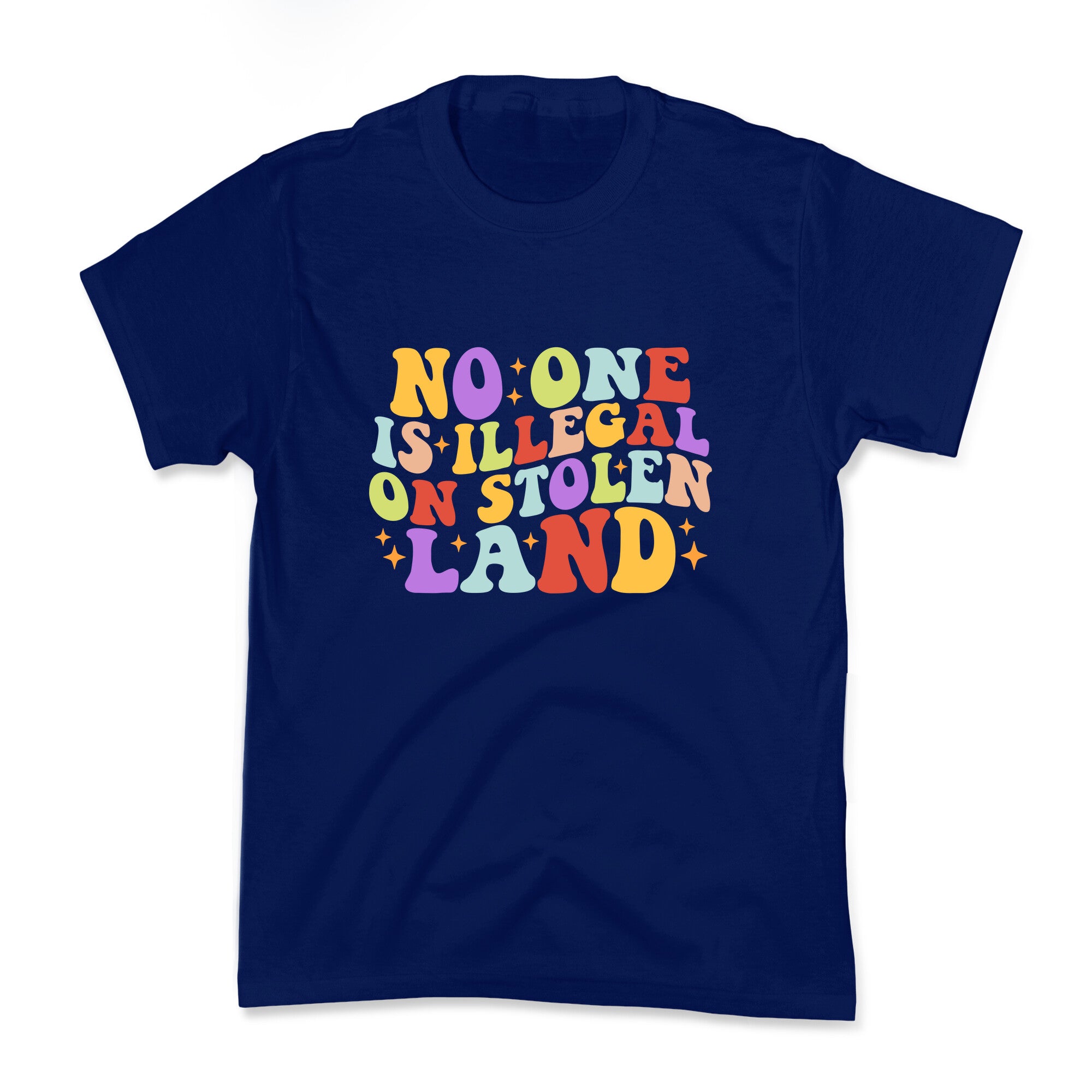 No One Is Illegal On Stolen Land Retro Kids Tee
