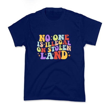 No One Is Illegal On Stolen Land Retro Kids Tee
