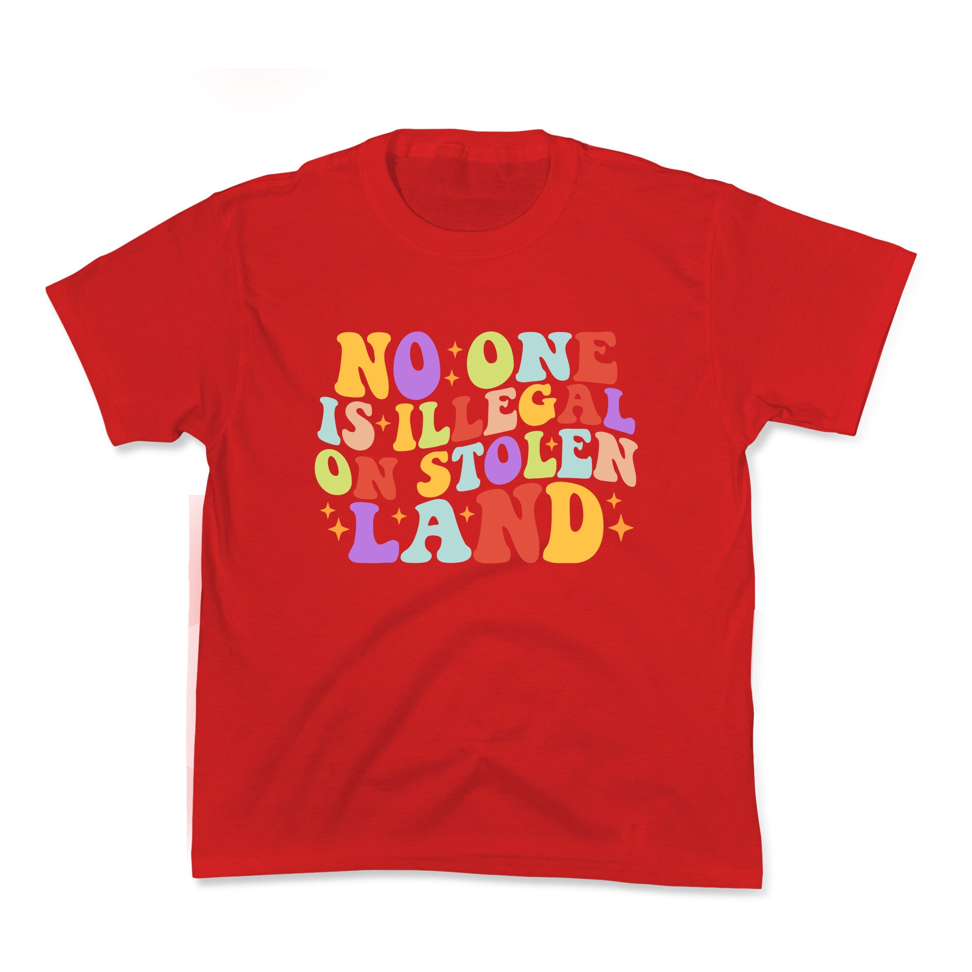 No One Is Illegal On Stolen Land Retro Kids Tee