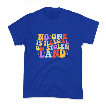 No One Is Illegal On Stolen Land Retro Kids Tee