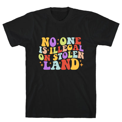 No One Is Illegal On Stolen Land Retro T-Shirt