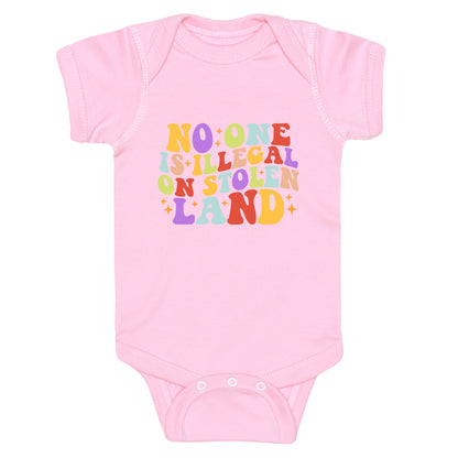 No One Is Illegal On Stolen Land Retro Baby One-Piece