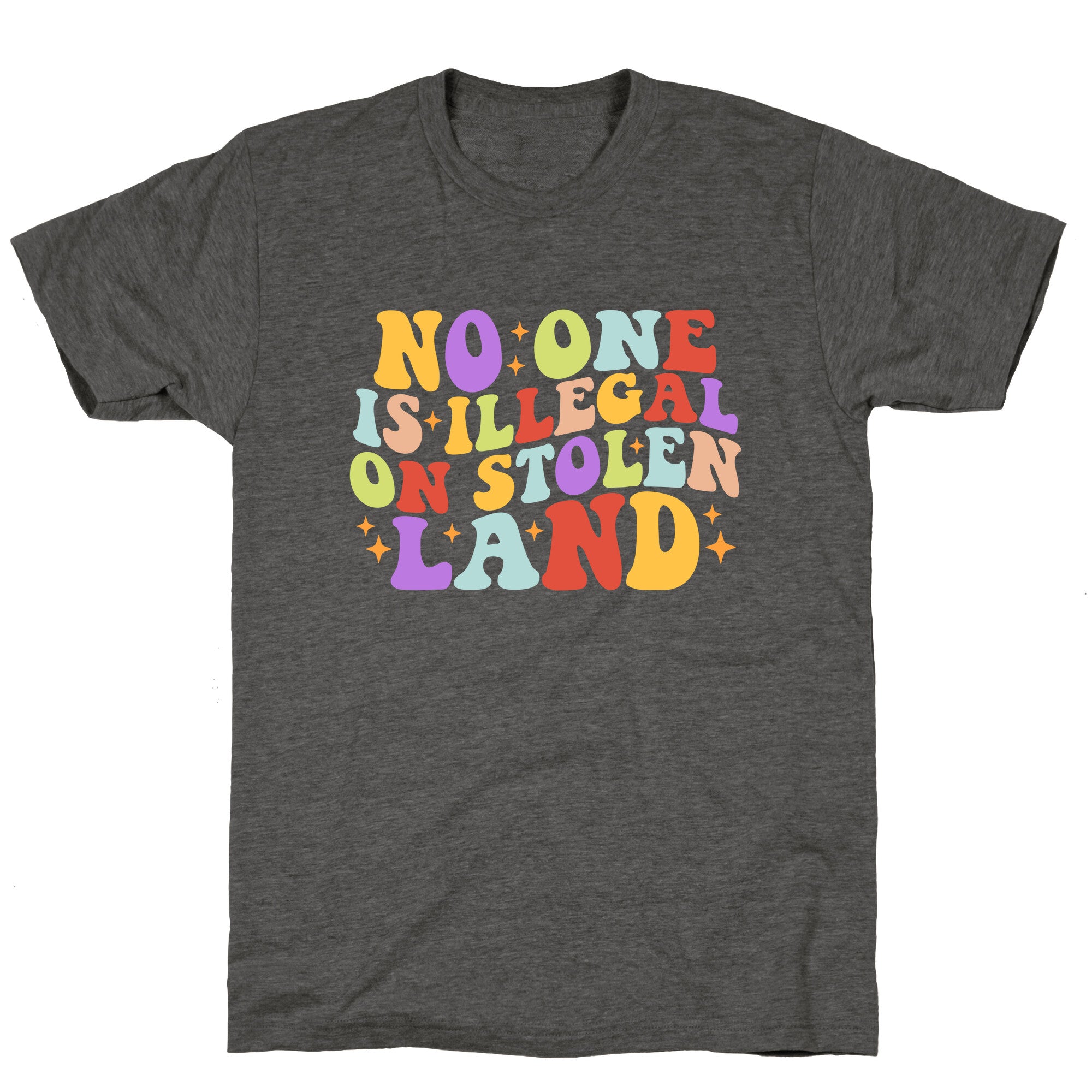 No One Is Illegal On Stolen Land Retro Unisex Triblend Tee