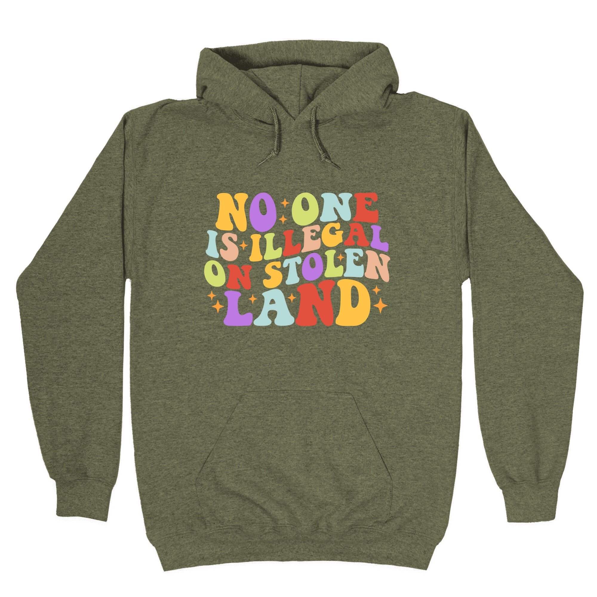 No One Is Illegal On Stolen Land Retro Hoodie
