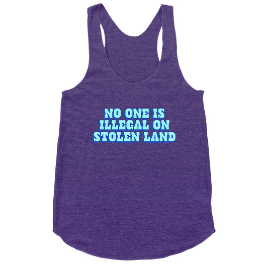No One Is Illegal Racerback Tank