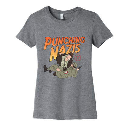 Punching Nazis Since 36 Womens Cotton Tee