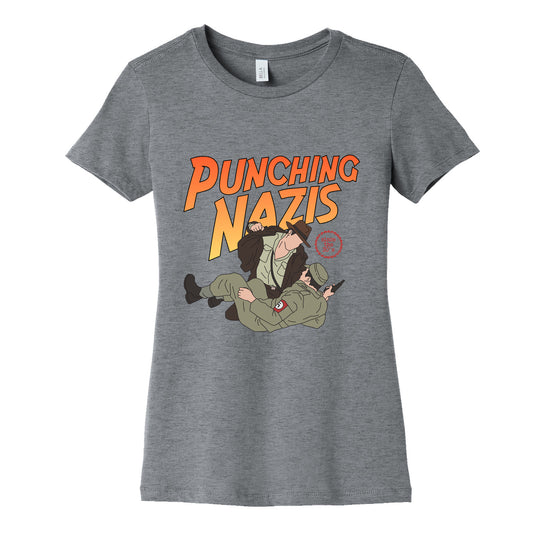 Punching Nazis Since 36 Womens Cotton Tee