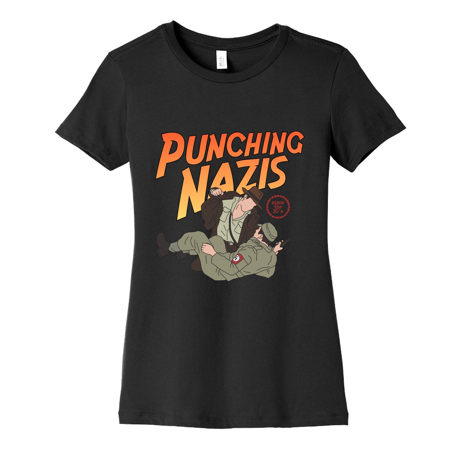 Punching Nazis Since 36 Womens Cotton Tee