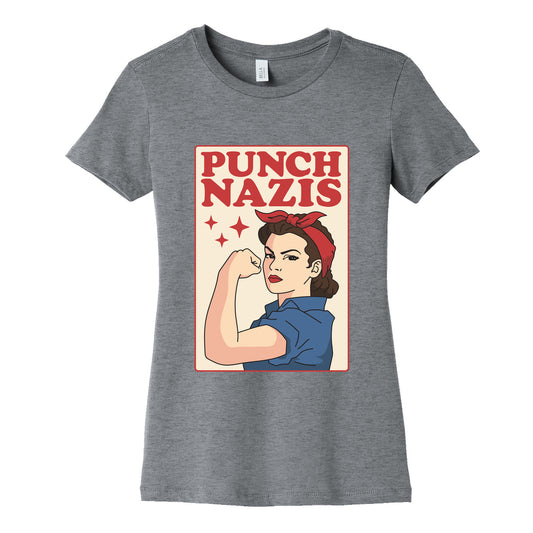 Punch Nazis Womens Cotton Tee