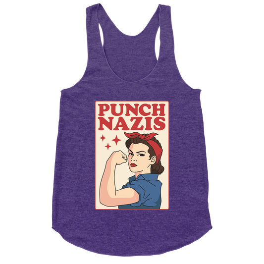 Punch Nazis Racerback Tank