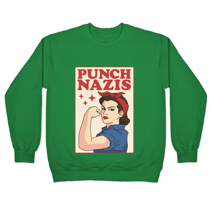 Punch Nazis Crewneck Sweatshirt