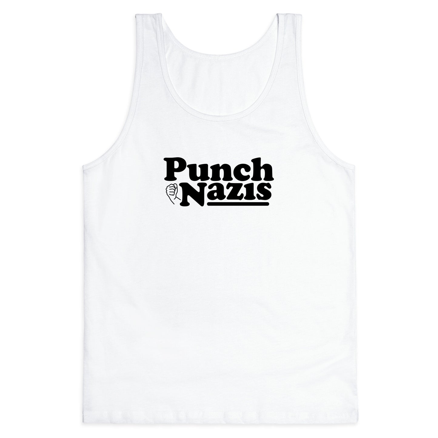 Punch Nazis Black Text Tank Top