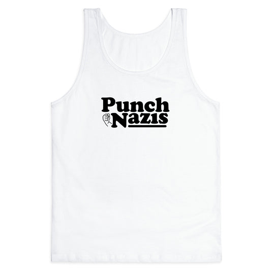 Punch Nazis Black Text Tank Top