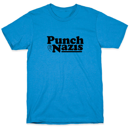 Punch Nazis Black Text T-Shirt