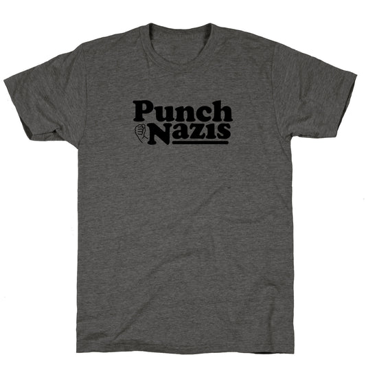 Punch Nazis Black Text Unisex Triblend Tee
