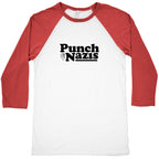Punch Nazis Black Text Baseball Tee