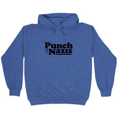 Punch Nazis Black Text Hoodie
