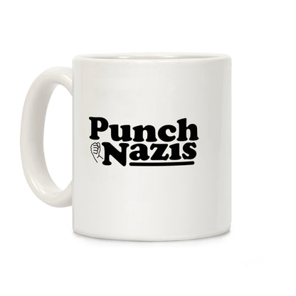 Punch Nazis Black Text Coffee Mug