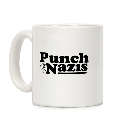 Punch Nazis Black Text Coffee Mug