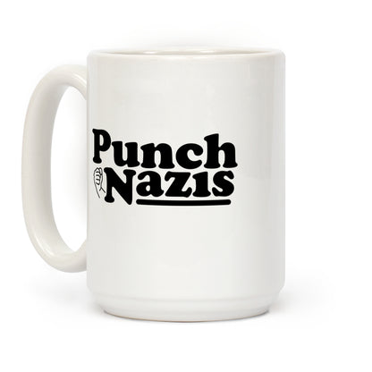 Punch Nazis Black Text Coffee Mug