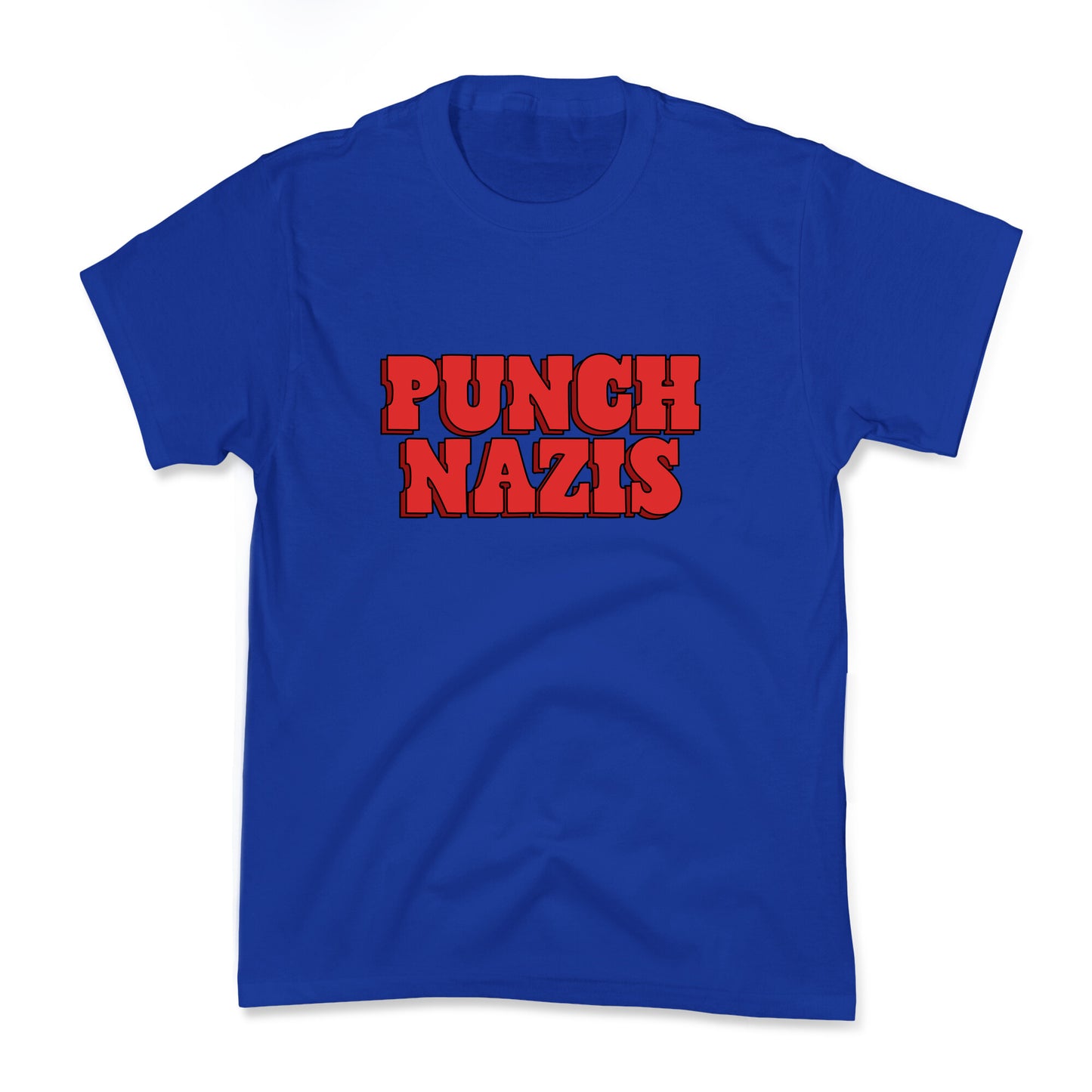 Punch Nazis Red Text Kids Tee