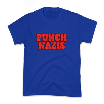 Punch Nazis Red Text Kids Tee