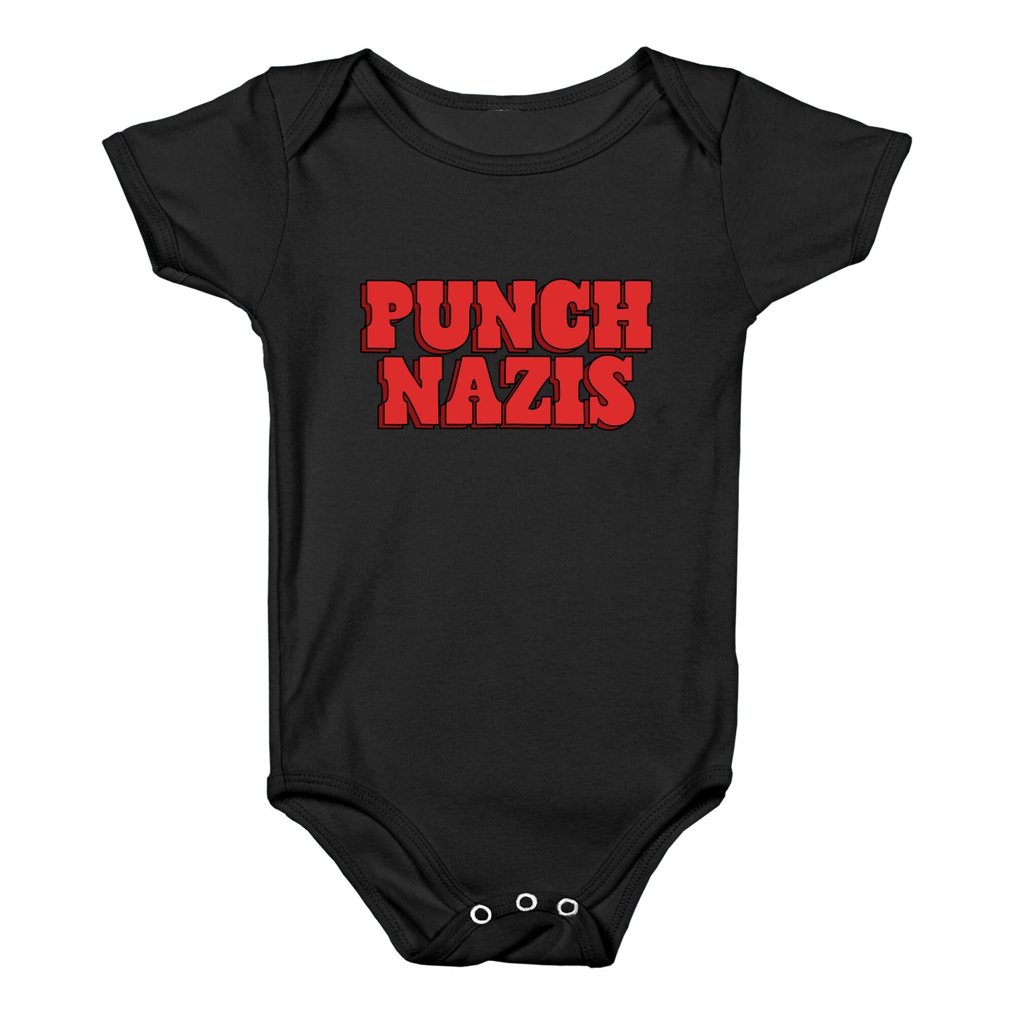 Punch Nazis Red Text Baby One-Piece