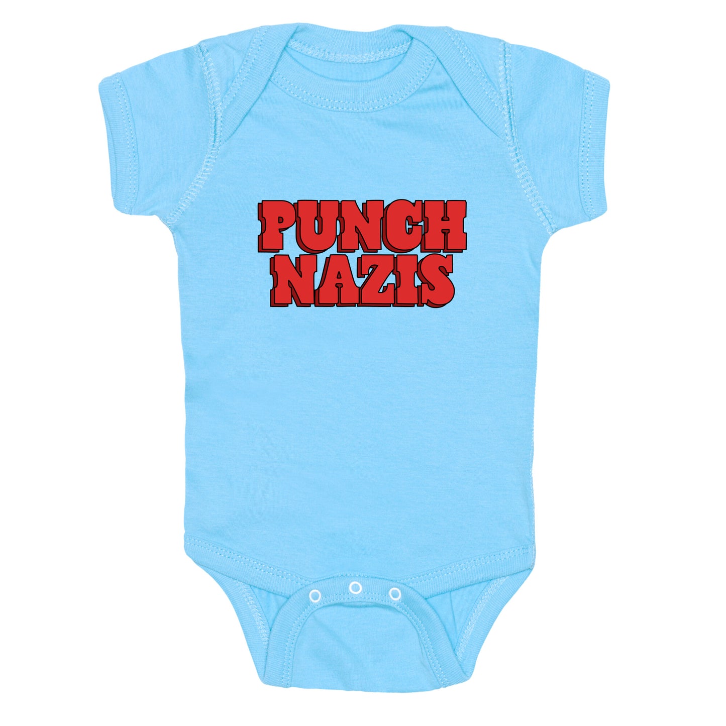 Punch Nazis Red Text Baby One-Piece