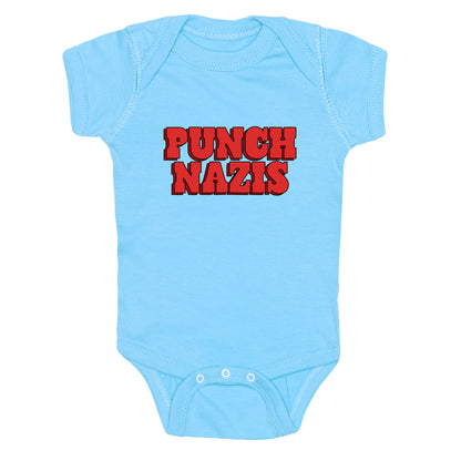 Punch Nazis Red Text Baby One-Piece