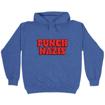 Punch Nazis Red Text Hoodie