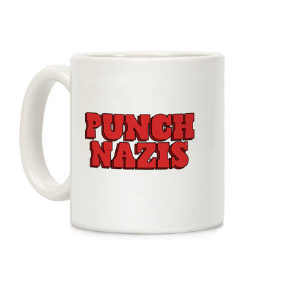 Punch Nazis Red Text Coffee Mug