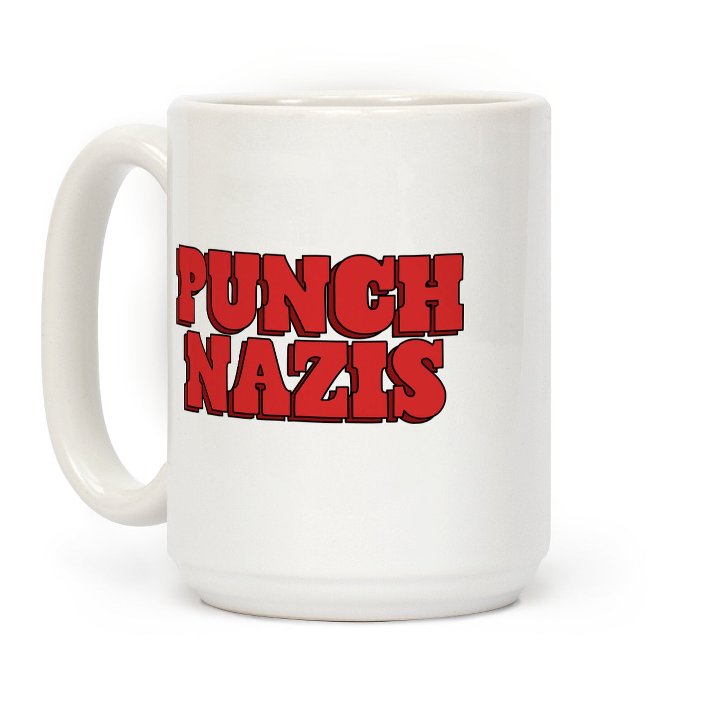 Punch Nazis Red Text Coffee Mug