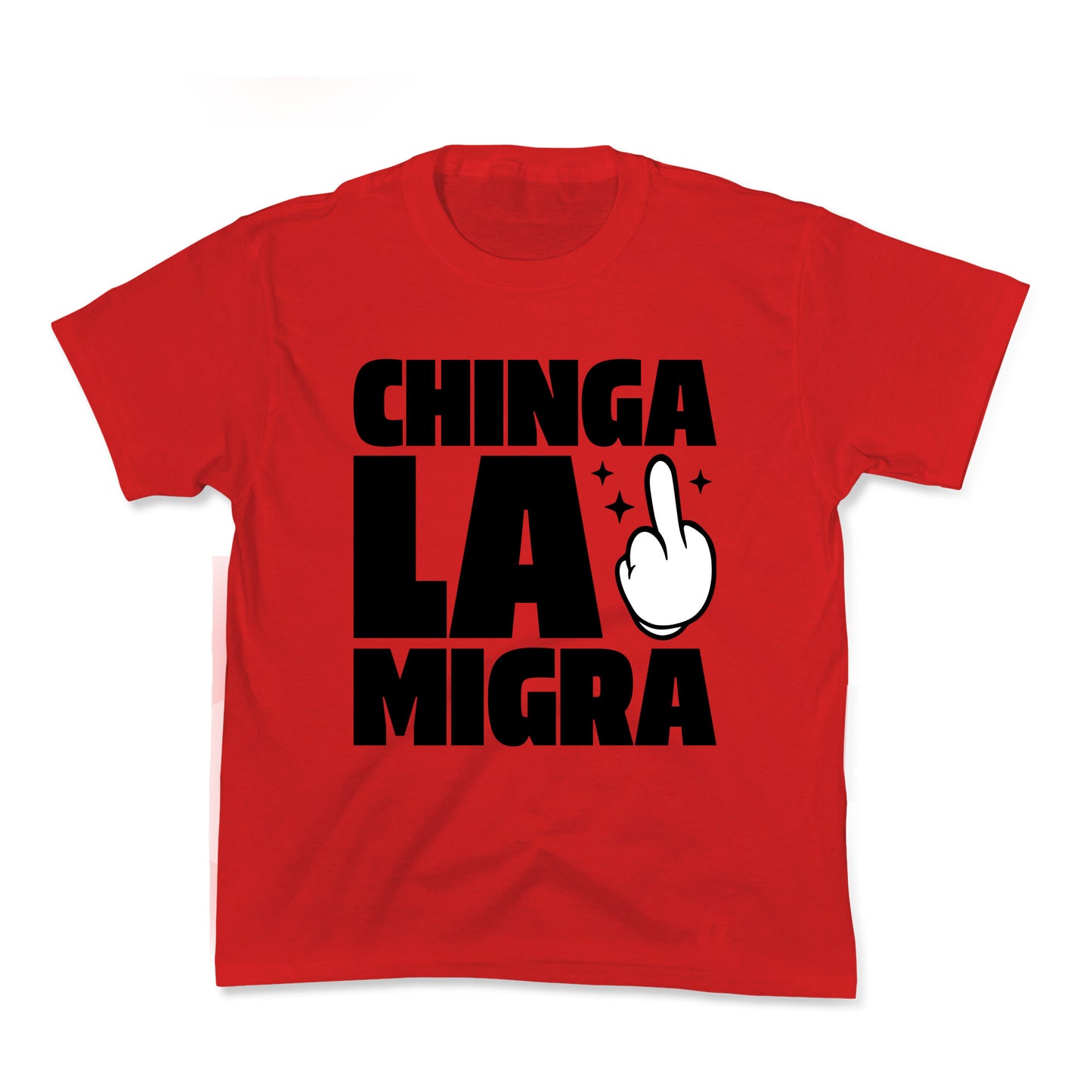 Chinga La Migra Finger Kids Tee