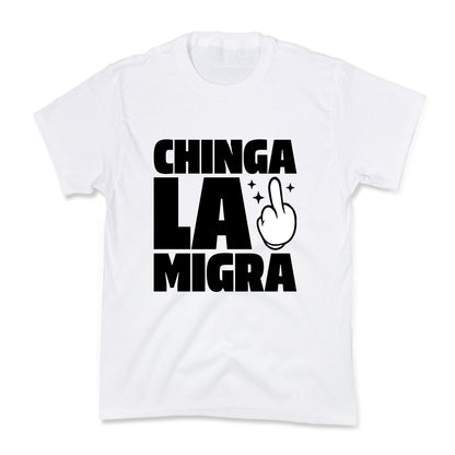 Chinga La Migra Finger Kids Tee