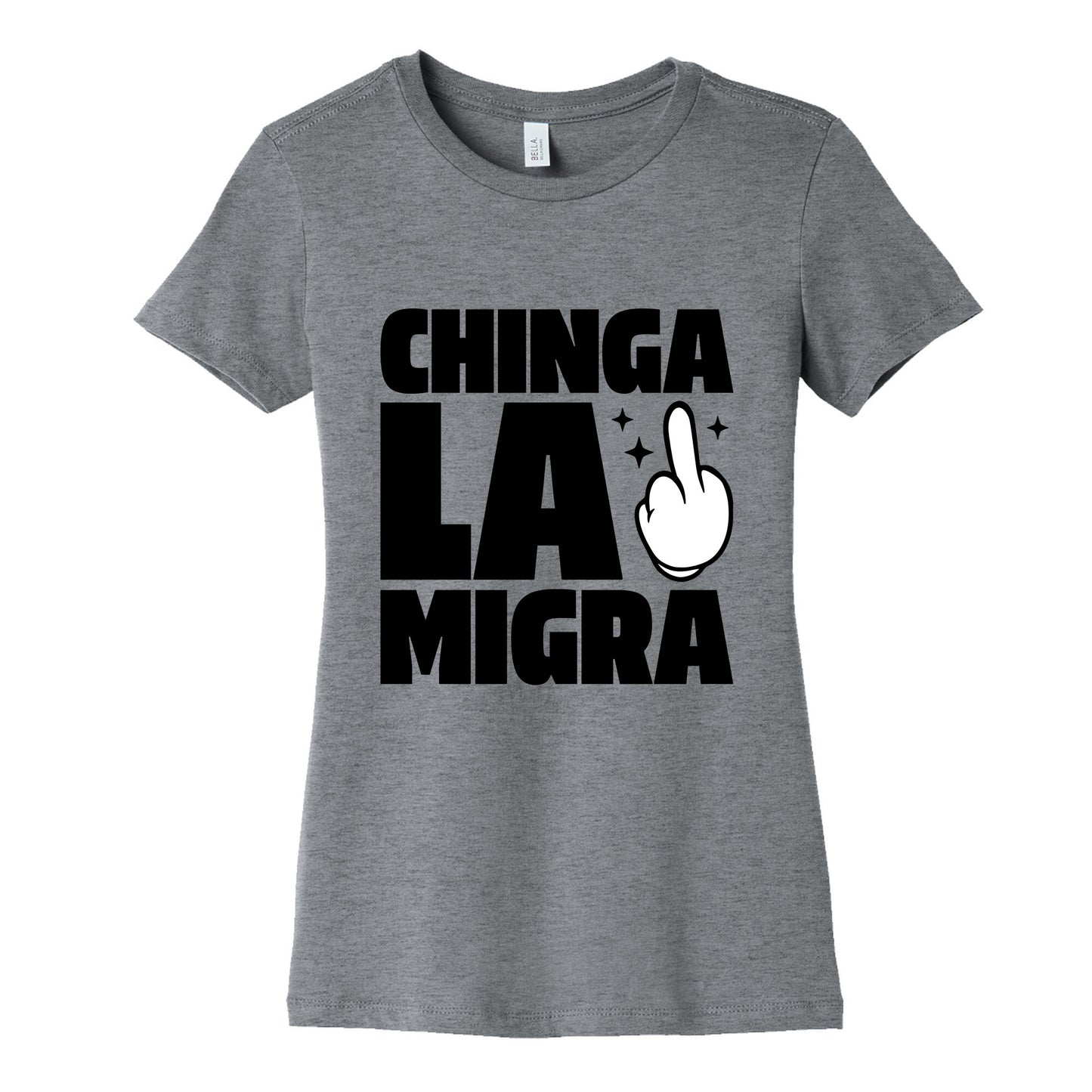 Chinga La Migra Finger Womens Cotton Tee